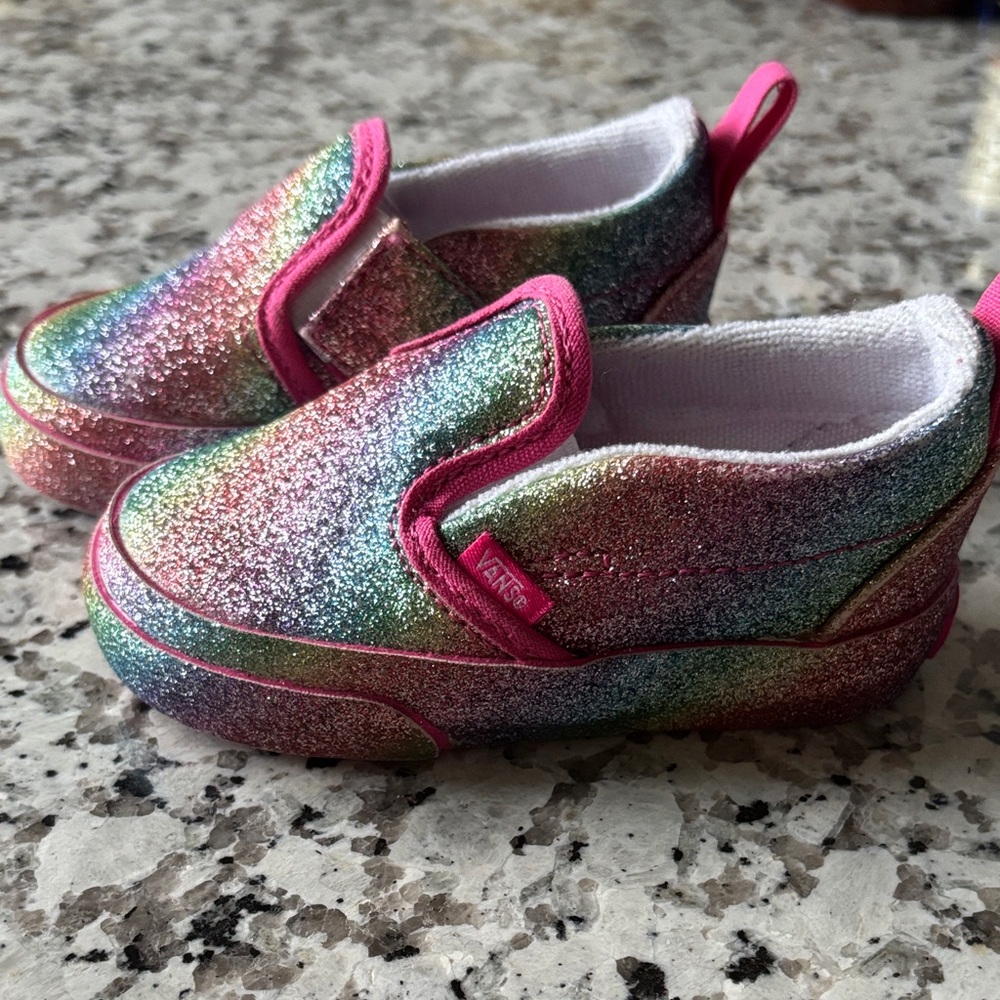 Vans Kids Glitter Slip-On Sneakers - Rainbow Sparkle